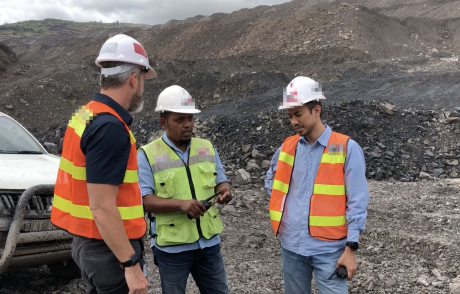 Field research with frontline workers at a mining site